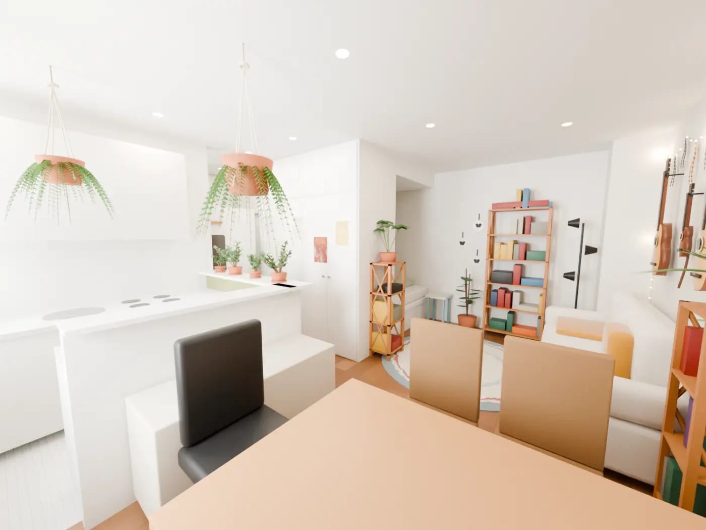 Dasselbe Wohnzimmer bei Tageslicht
